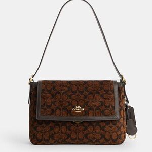 Coach Etta Flap Shoulder Bag in Signature Chenille CCE58 NWT